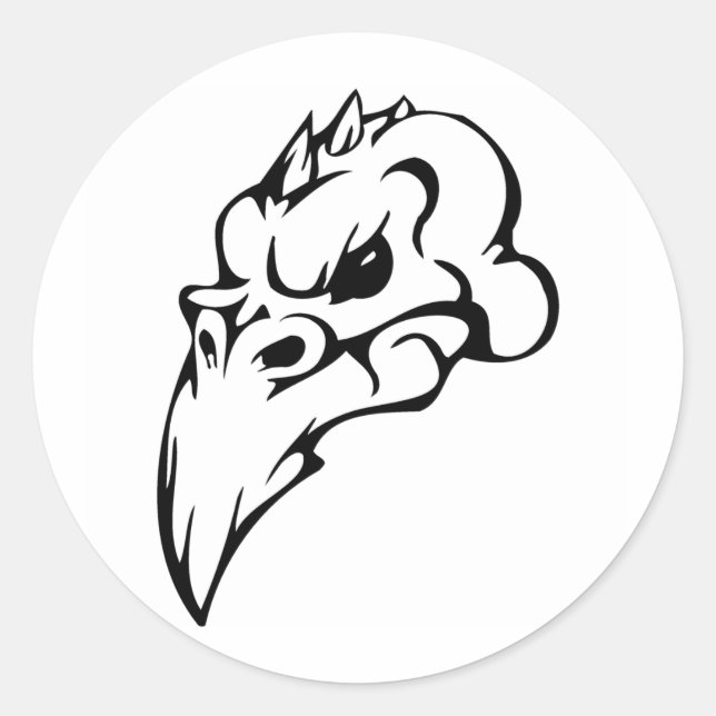 Bird Skull Classic Round Sticker (Front)
