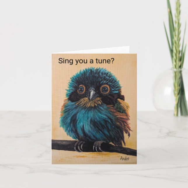 Bird Small, 4" x 5.6" Folded Greeting Card (Front)