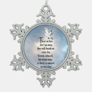 Bird "So Loved" Poem Snowflake Pewter Christmas Ornament