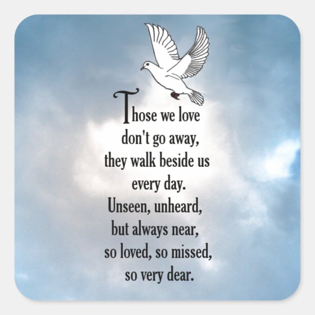 Bird "So Loved" Poem Square Sticker (Front)