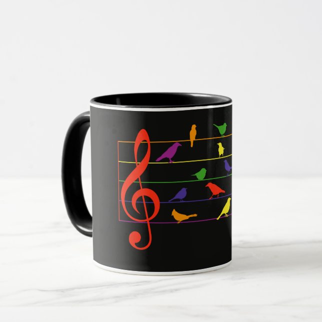 Bird Song, colorful design Mug (Front Left)