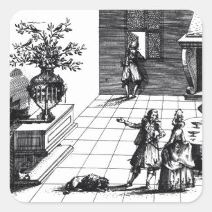 Bird song musical tree, published c.1670 (engravin square sticker
