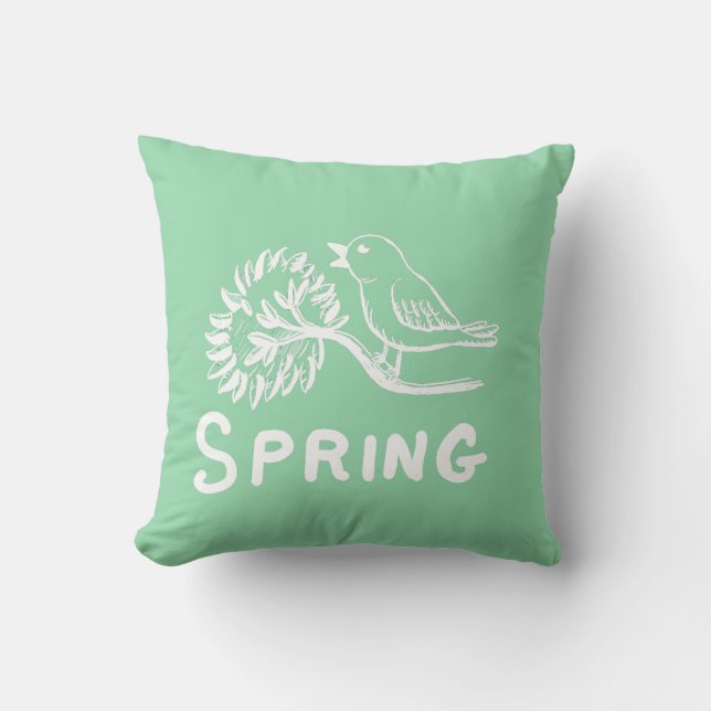 bird,spring throw pillow (Front)