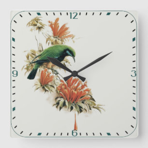 Bird Square Wall Clock