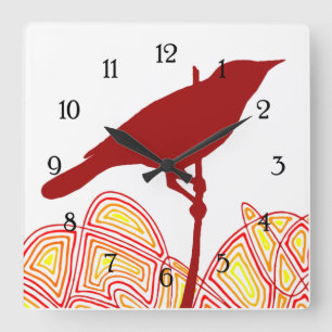 Bird Square Wall Clock