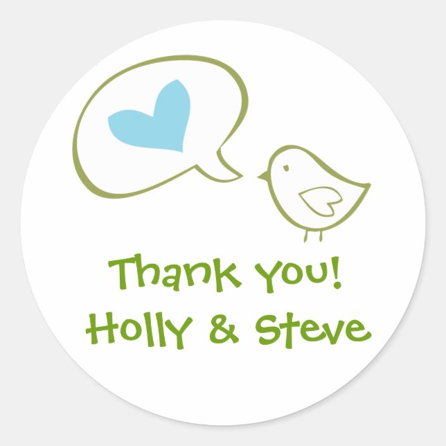 Bird Sticker by TearDrop Weddings (Front)