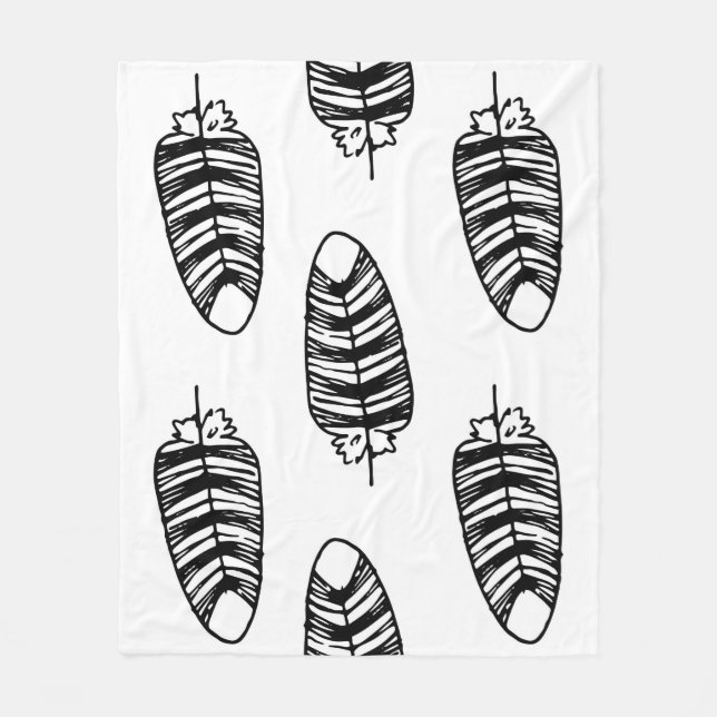 Bird striped feather pattern. Seamless pattern of  Fleece Blanket (Front)