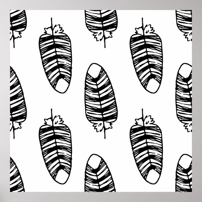 Bird striped feather pattern. Seamless pattern of  Poster (Front)