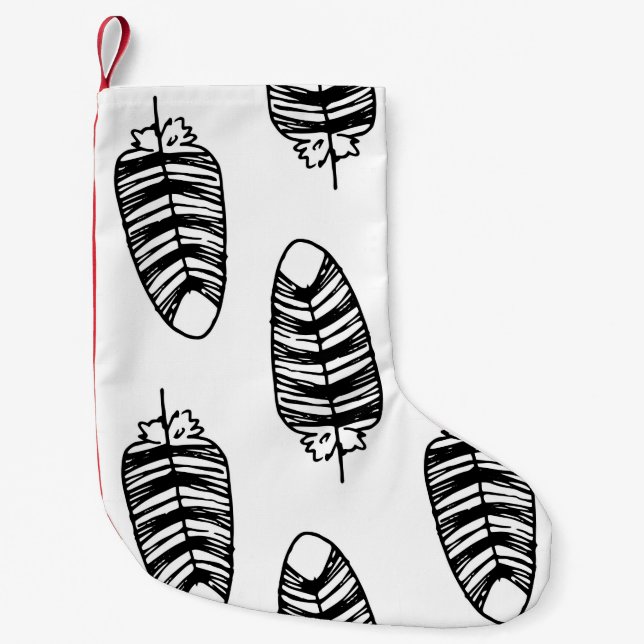 Bird striped feather pattern. Seamless pattern of  Small Christmas Stocking (Front)