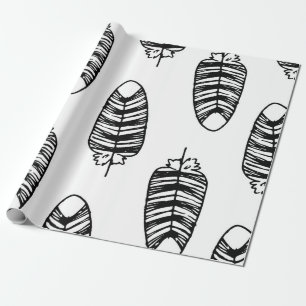 Bird striped feather pattern. Seamless pattern of  Wrapping Paper