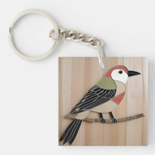 Bird Stylized Paper Artwork Keychain