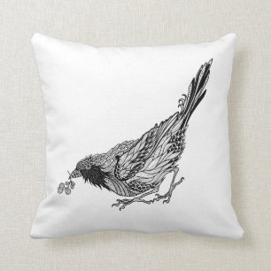 Bird Tattoo Throw Pillow