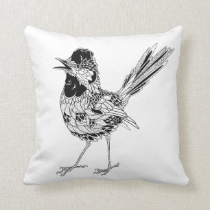 Bird Tattoo Throw Pillow