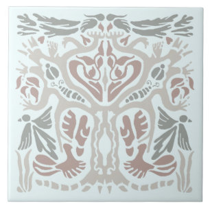 Bird Tree Symmetrical Hand-drawn Pattern Tile