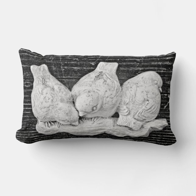 Bird Trio Lumbar Pillow (Front)