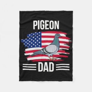Bird Us Flag 4th Of July Father's Day Pigeon Dad  Fleece Blanket