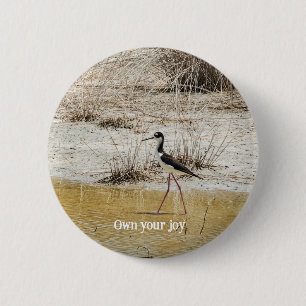 Bird Wading in Shallow Water 2 Inch Round Button