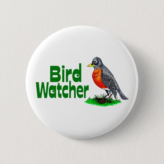 Bird Watcher 2 Inch Round Button (Front)