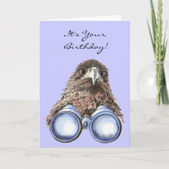 Bird Watcher Birthday Animal Humour Over the Hill Card (Front)