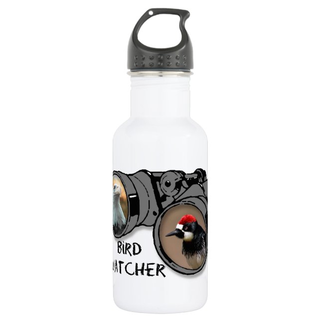 Bird Watcher Design w/Eagle & Woodpecker 532 Ml Water Bottle (Front)