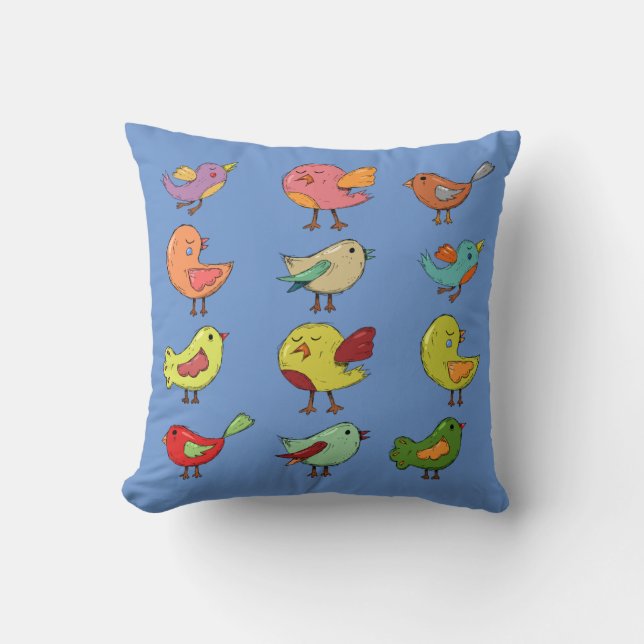 Bird Watchers Throw Pillow (Front)