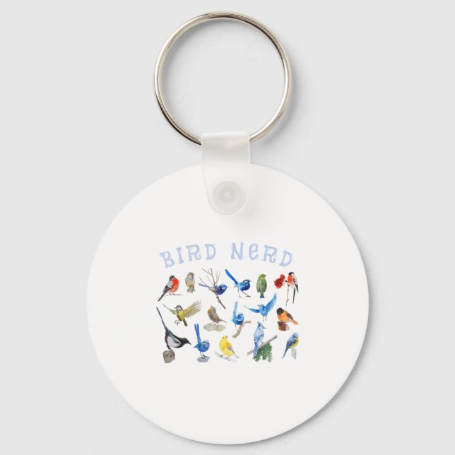 Bird Watching Nerd Birdwatching Birds Lover Cute F Keychain (Front)