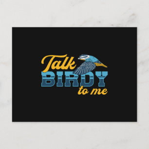 Bird Watching Retro Talk Birdy To Me Bird Watcher Postcard
