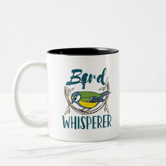 Bird Whisperer Two-Tone Coffee Mug (Left)