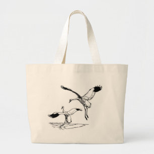 Bird / Whooping Crane Large Tote Bag