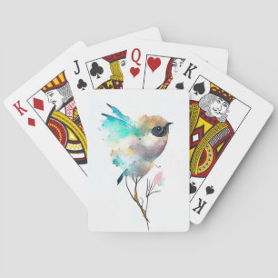 Bird Wildlife Animal Nature Watercolor Art  Playing Cards