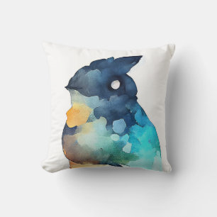Bird Wildlife Animal Nature Watercolor Art Throw Pillow