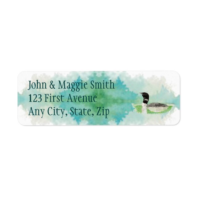 Bird Wildlife Painting Loon Address Label (Front)
