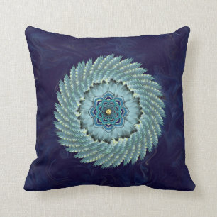Bird Wing Lotus Mandala Mojo Throw Pillow