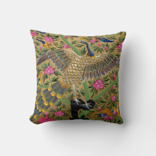 Bird with a Hundred Eyes Throw Pillow