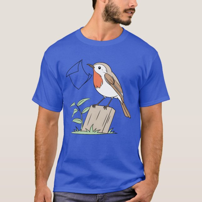 Bird with a letter News from afar gift T-Shirt (Front)