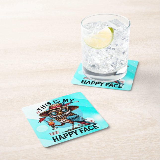 Bird with a Twist Square Paper Coaster (Insitu)