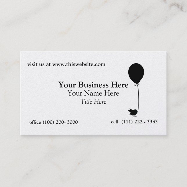 Bird with Balloon Business Card (Front)