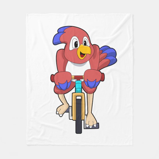 Bird with Bicycle Fleece Blanket (Front)