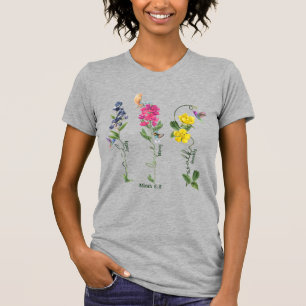 Bird With Flower Justice Love Mercy And Walk Jesus T-Shirt