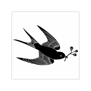 Bird with Sprig Stamp