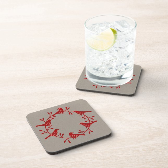 Bird Wreath Modern Scandinavian Coaster (Right Side)