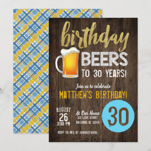 Birday Beers mens invitation anniversaire
