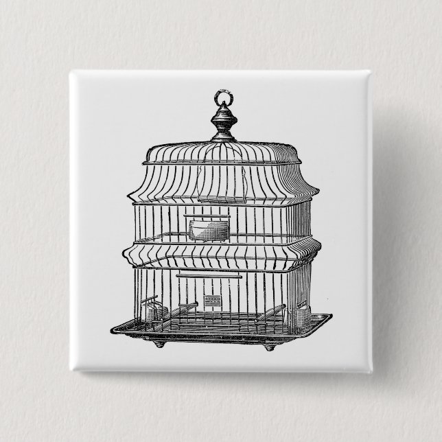 Birdcage 2 Inch Square Button (Front)