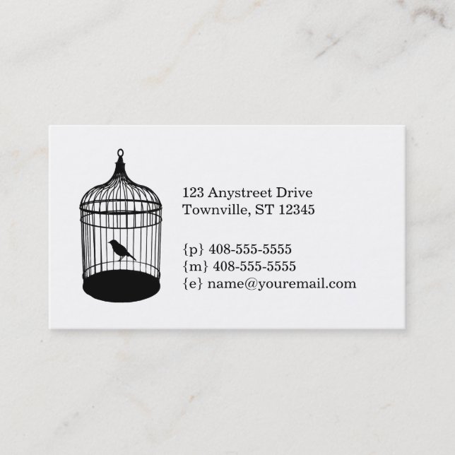 Birdcage business card (Front)