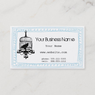 Birdcage Curly Doodle Business Card