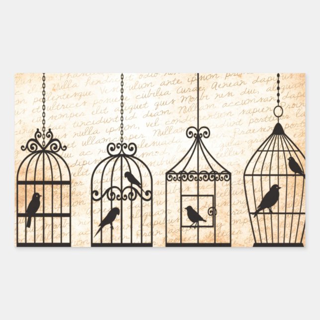 Birdcage Silhouettes Sticker (Front)