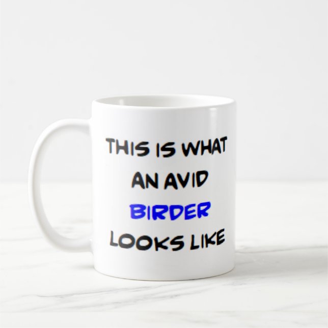 birder, avid coffee mug (Left)