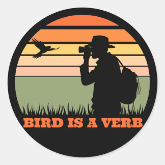 Birder Birdwatching Bird Retro Sunset sticker