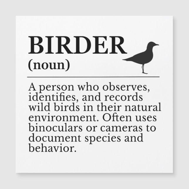 Birder definition - wild bird observer (Front)