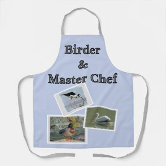 Birder Master Chef Bird Photos Scrapbook Style Apron